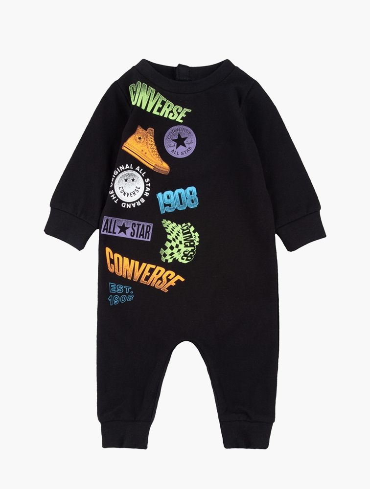 MyRunway Shop Converse Baby Boys Black Long Sleeve Coverall for